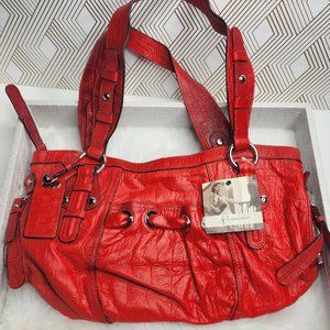 B. MAKOWSKY Red Leather HOBO Shoulder bag